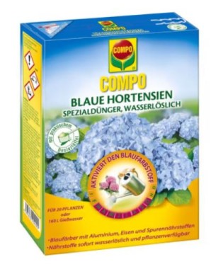 Compo Blaue Hortensien Dünger, Wasserlöslich, Aktivierung des Blaufarbstoffs, 800 g, 12536